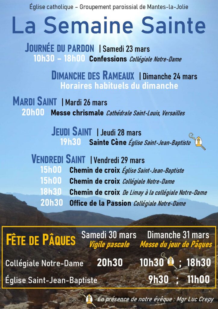 Tous les offices de la semaine sainte à Mantes-la-Jolie.